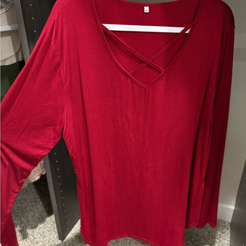 Elegant Red Women's Top
